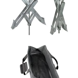 Ultra Fab Wheel Chock, Super Grip, For Use with Tandem Axle Trailers, Scissors Type, Steel, With Ratchet Wrench and Padlock – 21-001099