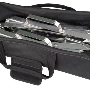 Ultra Fab Wheel Chock, Super Grip, For Use with Tandem Axle Trailers, Scissors Type, Steel, With Ratchet Wrench and Padlock – 21-001099