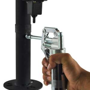 Ultra Fab Trailer Tongue Jack, Ultra 3502, Round Jack, Electrical, 12 Volt Operation, 3500 Pound Lift Capacity, 18 Inch Travel, Bolt-On – 38-944017