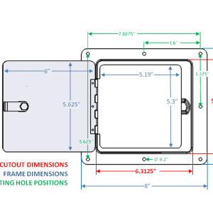 Ultra Fab Access Door, 5 Inch Length X 5 Inch Width Door, 8 Inch Length X 7 Inch Width Frame, Stainless Steel, Lockable, Chrome – 48-979010