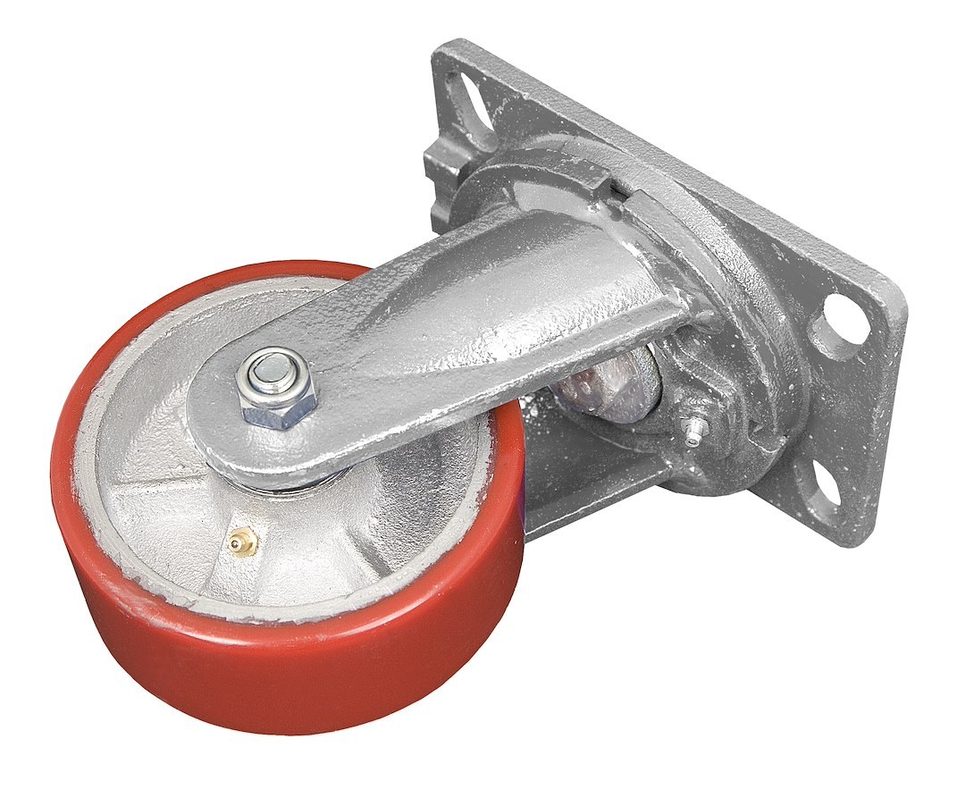 Ultra Fab Skid Wheel, 5 Inch Diameter, Class C Type, Bolt on Mount, 1/2 Inch Urethane on Metal Wheel, Without Brake, Set of 2 – 48-979012