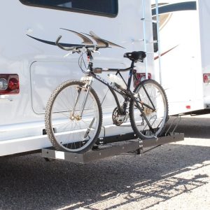 Ultra Fab Bike Rack, Cargo Carrier Mount, Holds 3 Bikes, Without Lock, Non Foldable, Black, Steel, With Tie-Down Straps – 48-979030