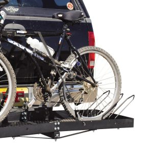 Ultra Fab Bike Rack, Cargo Carrier Mount, Holds 3 Bikes, Without Lock, Non Foldable, Black, Steel, With Tie-Down Straps – 48-979030