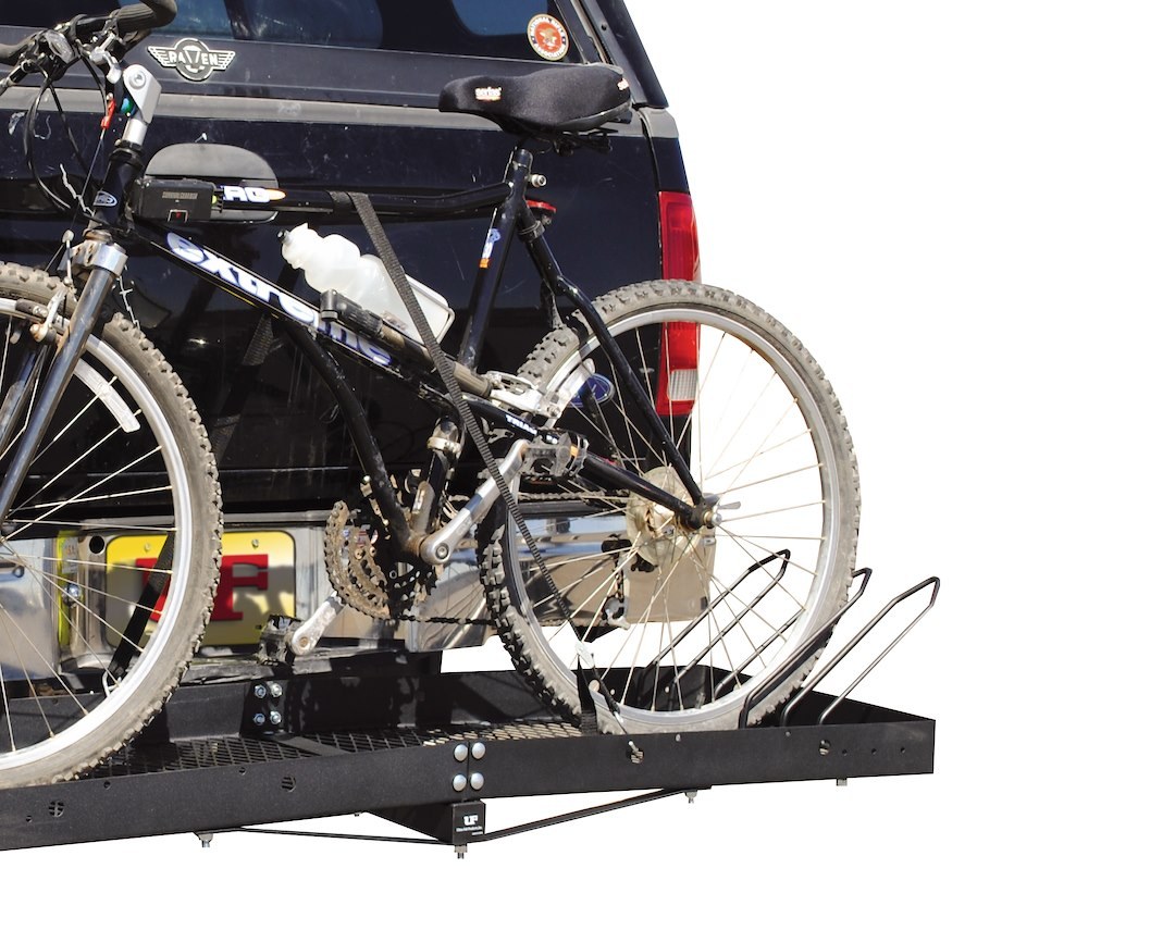 Ultra Fab Bike Rack, Cargo Carrier Mount, Holds 3 Bikes, Without Lock, Non Foldable, Black, Steel, With Tie-Down Straps – 48-979030