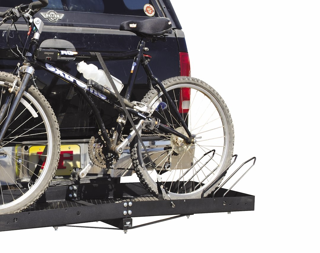Ultra Fab Bike Rack, Cargo Carrier Mount, Holds 3 Bikes, Without Lock, Non Foldable, Black, Steel, With Tie-Down Straps – 48-979030