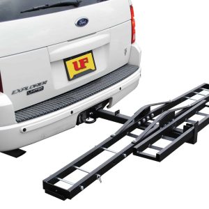 Ultra Fab Motorcycle Carrier – Receiver Hitch Mount, 2 Inch Receiver Mount, Holds 1 Motorcycle, Stationary, Pin and Clip, Non Folding – 48-979033