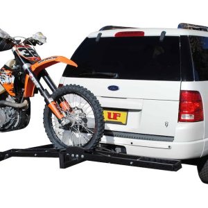 Ultra Fab Motorcycle Carrier – Receiver Hitch Mount, 2 Inch Receiver Mount, Holds 1 Motorcycle, Stationary, Pin and Clip, Non Folding – 48-979033