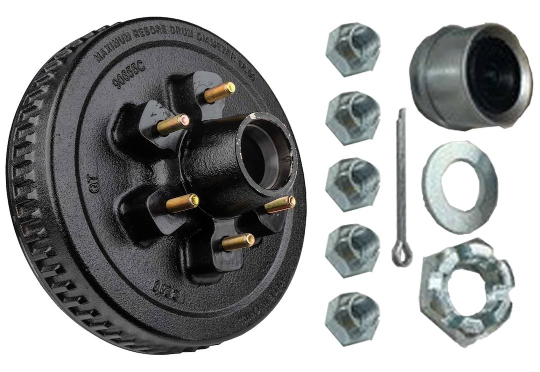 Ultra Fab Trailer Brake Hub Assembly, Hub and Drum, Fits 6000 Pound Axles, 6 X 5-1/2 Inch Bolt Pattern, 12 Inch, 1/2 X 20 Threaded Bolts – 48-979551