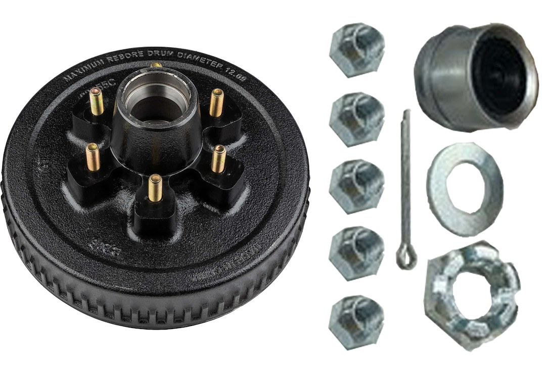 Ultra Fab Trailer Brake Hub Assembly, Hub and Drum, Fits 6000 Pound Axles, 6 X 5-1/2 Inch Bolt Pattern, 12 Inch, 1/2 X 20 Threaded Bolts – 48-979551