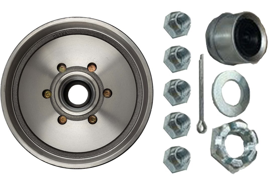 Ultra Fab Trailer Brake Hub Assembly, Hub and Drum, Fits 6000 Pound Axles, 6 X 5-1/2 Inch Bolt Pattern, 12 Inch, 1/2 X 20 Threaded Bolts – 48-979551