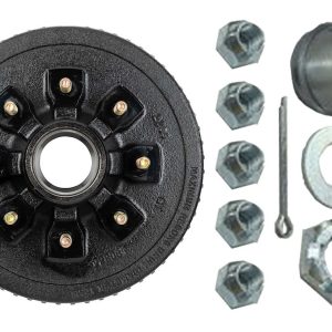 Ultra Fab Trailer Brake Hub Assembly, Hub and Drum, Fits 7000 Pound Axles, 8 X 6-1/2 Inch Bolt Pattern, 12 Inch, 1/2 X 20 Threaded Bolts – 48-979552