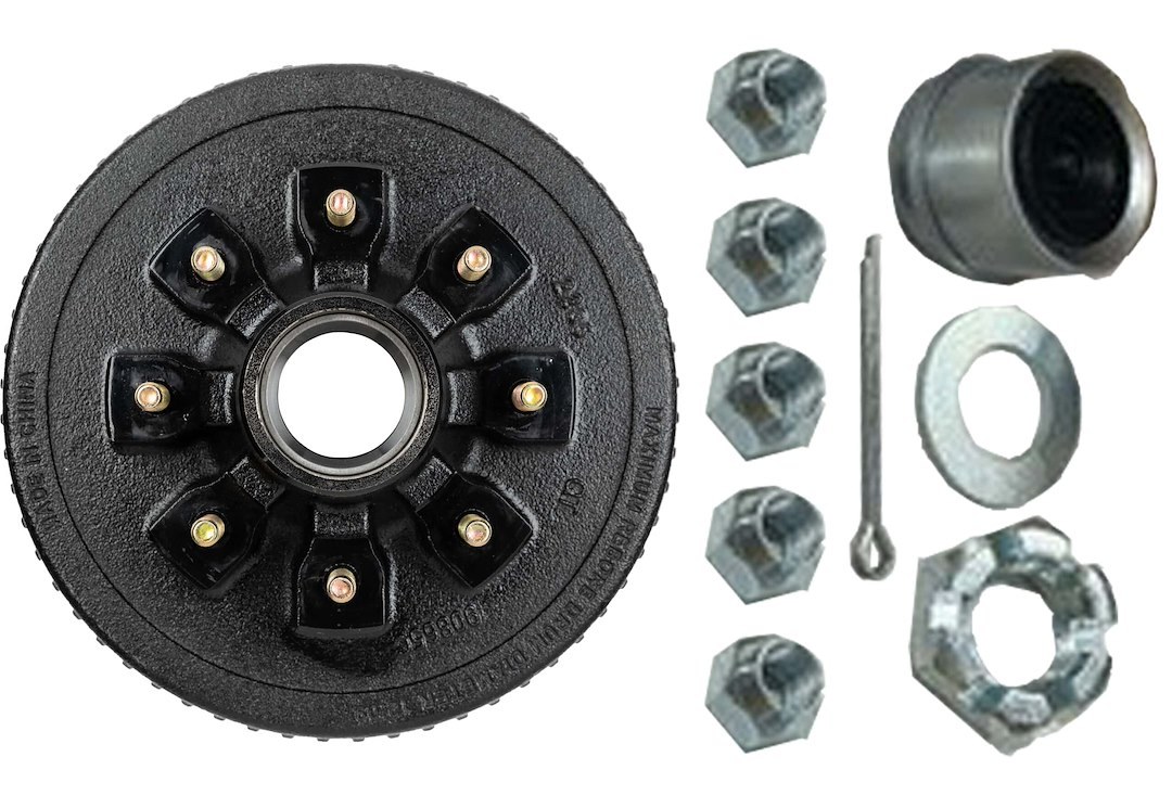 Ultra Fab Trailer Brake Hub Assembly, Hub and Drum, Fits 7000 Pound Axles, 8 X 6-1/2 Inch Bolt Pattern, 12 Inch, 1/2 X 20 Threaded Bolts – 48-979552
