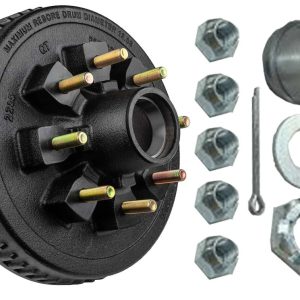 Ultra Fab Trailer Brake Hub Assembly, Hub and Drum, Fits 7000 Pound Axles, 8 X 6-1/2 Inch Bolt Pattern, 12 Inch, 9/16 X 18 Threaded Bolts – 48-979553
