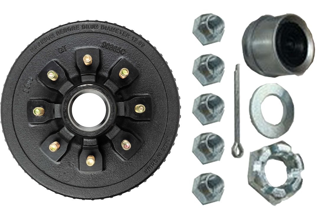 Ultra Fab Trailer Brake Hub Assembly, Hub and Drum, Fits 7000 Pound Axles, 8 X 6-1/2 Inch Bolt Pattern, 12 Inch, 9/16 X 18 Threaded Bolts – 48-979553