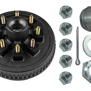 Ultra Fab Trailer Brake Hub Assembly, Hub and Drum, Fits 7000 Pound Axles, 8 X 6-1/2 Inch Bolt Pattern, 12 Inch, 9/16 X 18 Threaded Bolts – 48-979553