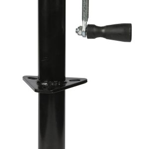 Ultra Fab Trailer Tongue Jack, Manual A-Frame Round Sidewind Jack, 2-1/4 Inch Tube, 2000 Pound Lift Capacity, Powder Coated, Black, Steel – 49-954031