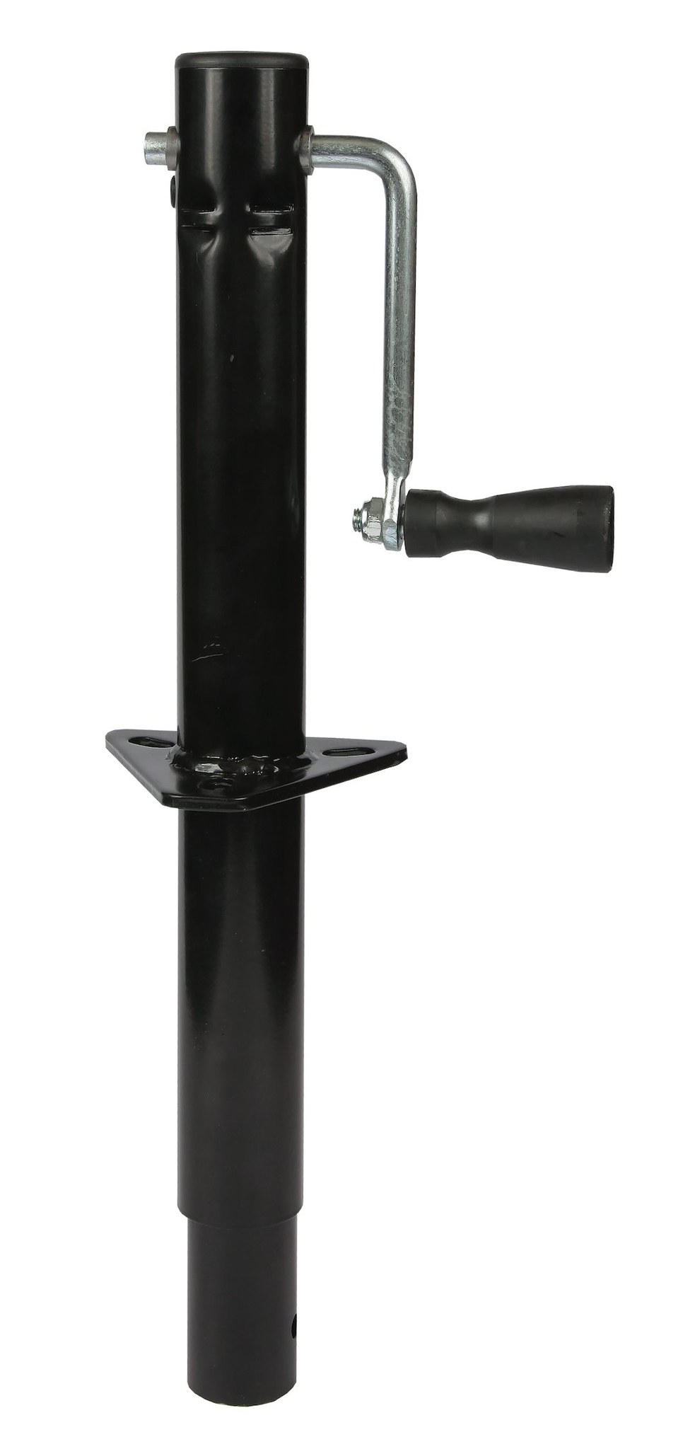 Ultra Fab Trailer Tongue Jack, Manual A-Frame Round Sidewind Jack, 2-1/4 Inch Tube, 2000 Pound Lift Capacity, Powder Coated, Black, Steel – 49-954031