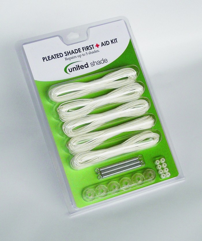 United Shade Window Shade Restringing Kit, Pleated Shade First Aid Kit – 650004