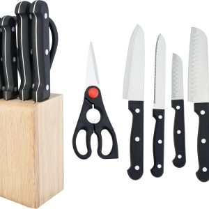 Utica USA Kitchen Knife, Set of Chef’s Knife/ Santoku Knife/ Utility Knife/ Paring Knife and Universal Shears – 70-UC45012