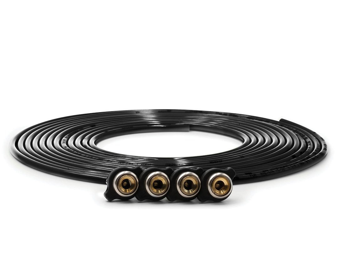 Up Down Air Air Hose, Replacement Tire Whip Hose Kit, 240 Inch Length, Black, With 4 Chucks – 240-4100 BLK