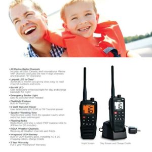 Uniden Ameri VHF Radio, Atlantis 275, Handheld, United States/ Canadian/ International Channels, 1/2.5/6 Watt – Atlantis 275