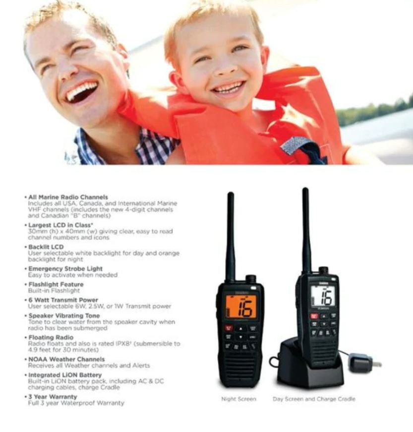 Uniden Ameri VHF Radio, Atlantis 275, Handheld, United States/ Canadian/ International Channels, 1/2.5/6 Watt – Atlantis 275