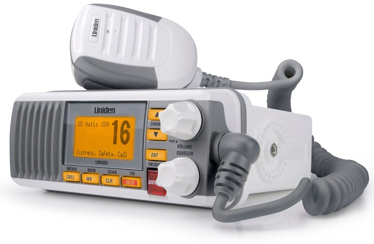Uniden Ameri VHF Radio, Fixed Mount, United States/ Canadian/ International Channels, 1/20 Watt, 10 Noaa Weather Channels with Alert – UM385