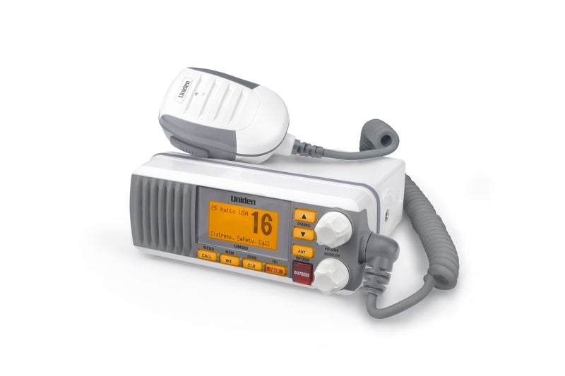 Uniden Ameri VHF Radio, Fixed Mount, United States/ Canadian/ International Channels, 1/20 Watt, 10 Noaa Weather Channels with Alert – UM385