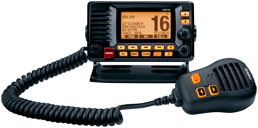 Uniden Ameri VHF Radio, UM725 Series, Fixed Mount, United States/ Canadian/ International Channels, 1/25 Watt – UM725 BK