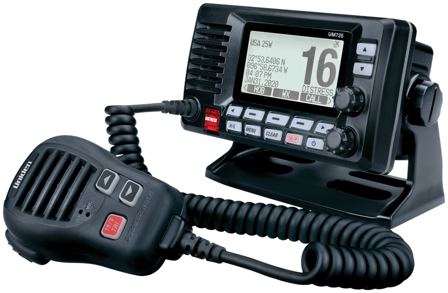 Uniden Ameri VHF Radio, Fixed Mount, United States/ Canadian/ International Channels, 1/25 Watt, 10 Noaa Weather Channels with Alert – UM725G BK