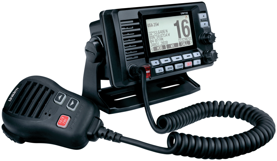 Uniden Ameri VHF Radio, Fixed Mount, United States/ Canadian/ International Channels, 1/25 Watt, 10 Noaa Weather Channels with Alert – UM725G BK