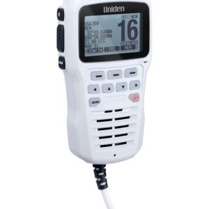 Uniden Ameri VHF Radio Microphone, For Use with UM725 Series VHF Radio, Remote Microphone, 8-PIN Connector, Left Side Push to Talk Button – UMRMIC