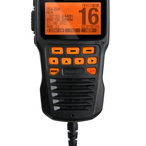 Uniden Ameri VHF Radio Microphone, For Use with UM725 Series VHF Radio, Remote Microphone, 8-PIN Connector, Left Side Push to Talk Button – UMRMIC BK