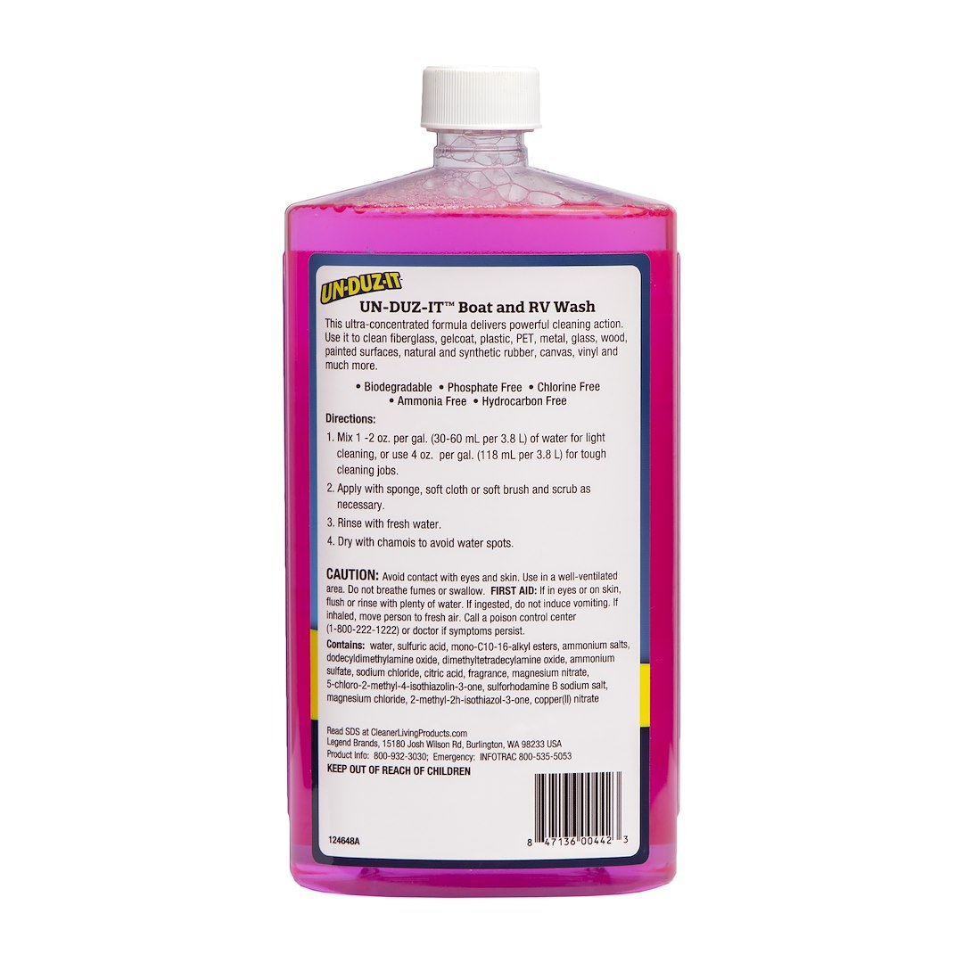 Unduzit Car Wash, Liquid, One 32 Ounce Bottle, Use to Remove Exterior Dirt/ Grease/ Oils – 124722