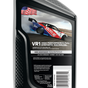 Valvoline Oil, VR1 Racing Oil, SAE 20W-50, Synthetic, 1 Quart Bottle, Case of 6 – 679082
