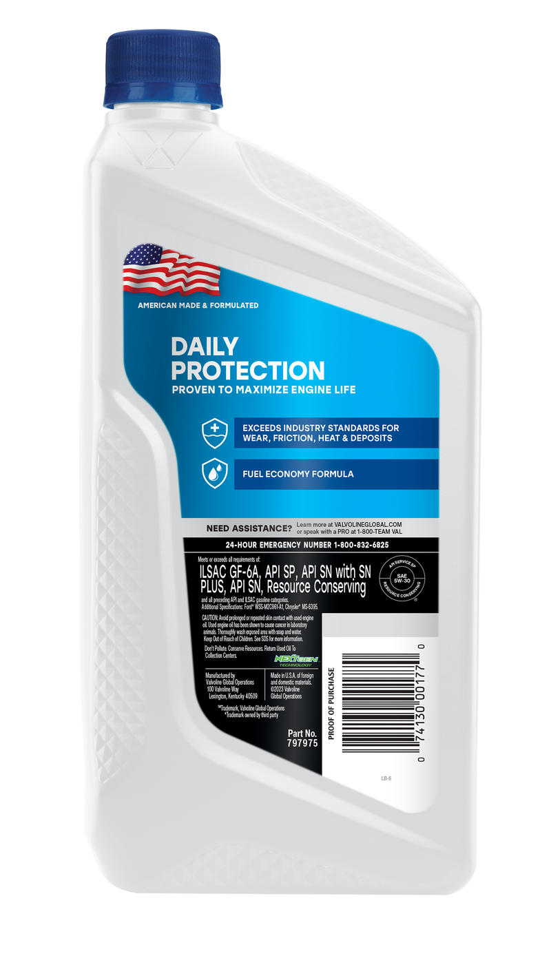 Valvoline Oil, SAE 5W-30, 1 Quart Bottle, Case of 6 – 797975