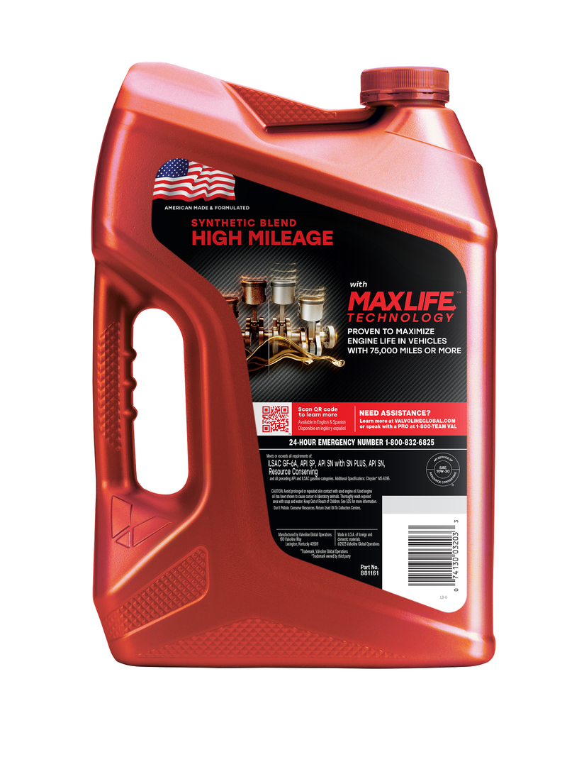 Valvoline Oil, Maxlife ®, SAE 10W-30, Synthetic, 5 Quart Jug, Single – 881161