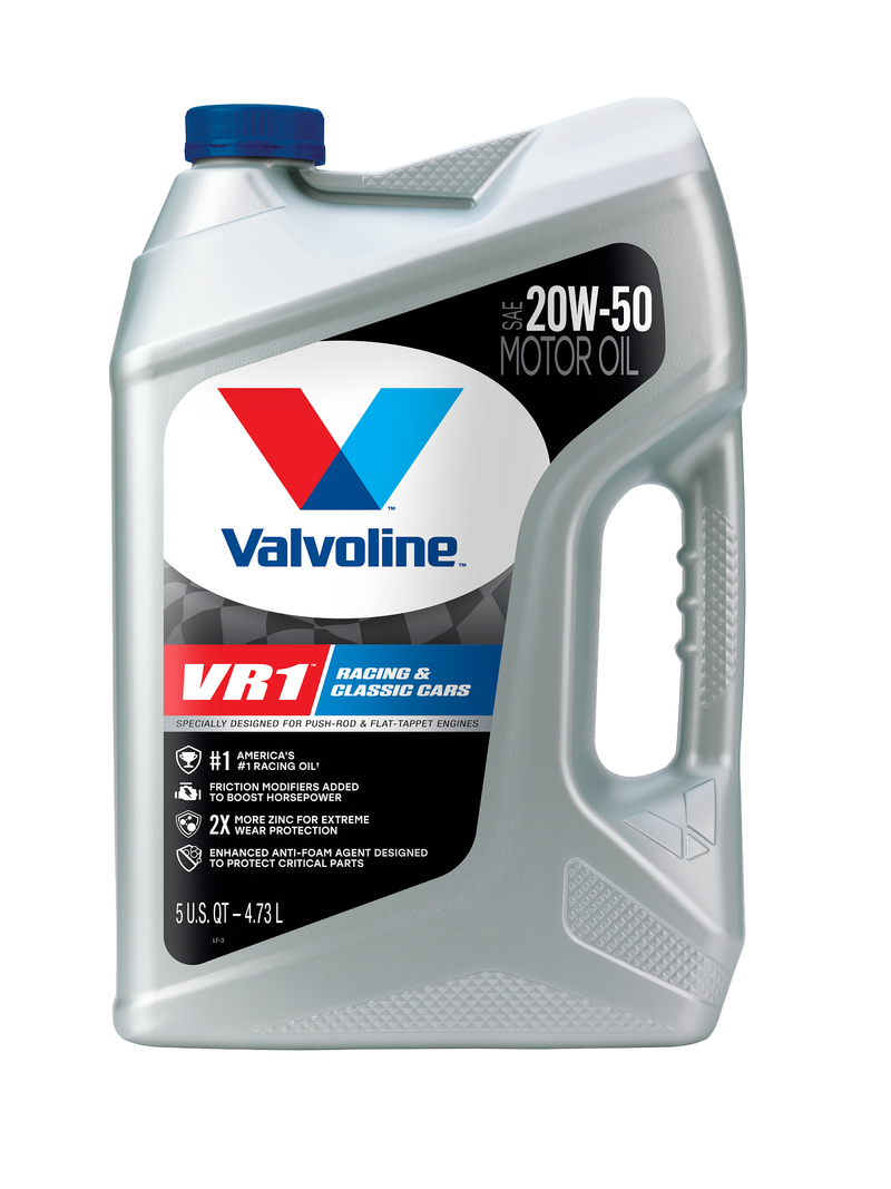 Valvoline Oil, VR1 Racing Oil, SAE 20W-50, 5 Quart Jug, Single – 881172