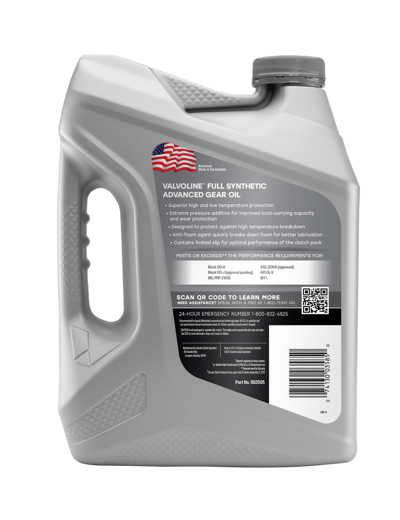 Valvoline Gear Oil, Synpower ™, Single, 1 Gallon Can, SAE 75W-90, Synthetic – 882505