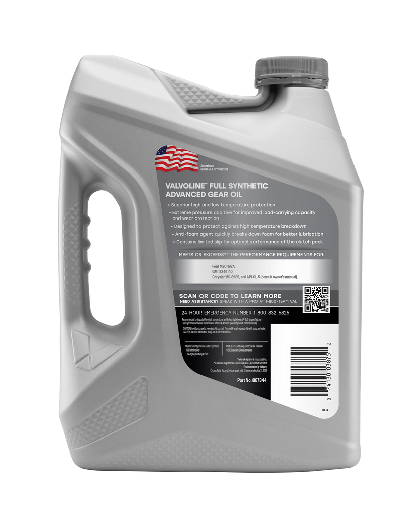 Valvoline Gear Oil, Synpower ™, Single, 1 Gallon Can, SAE 75W-140, Synthetic – 887344