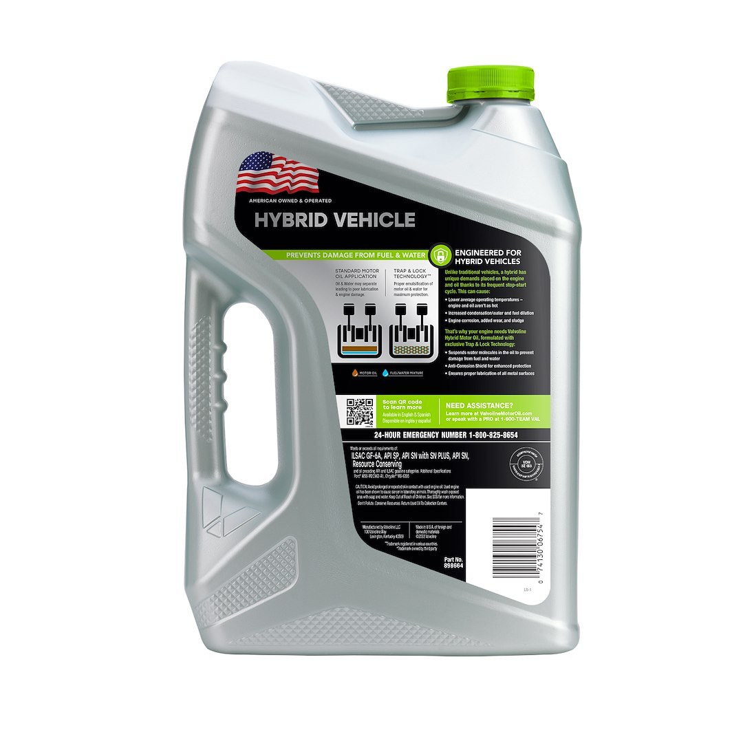 Valvoline Oil, SAE 0W-20, Full Synthetic, 5 Quart, Single, Hybrid Electric Engines – 898664