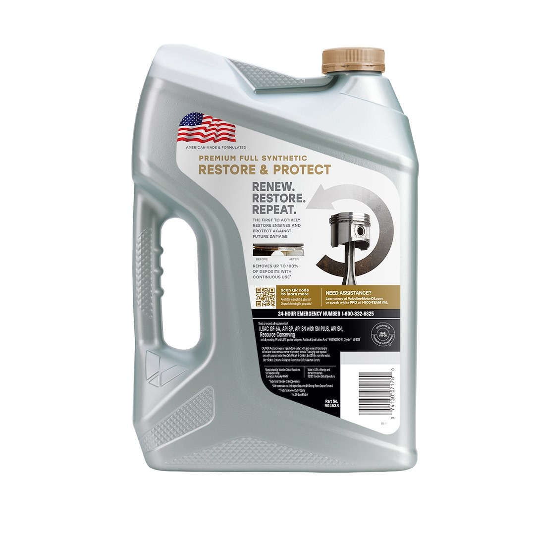 Valvoline Oil, Restore & Protect, SAE 0W-20, Full Synthetic, 5 Quart Jug, Single – 904538
