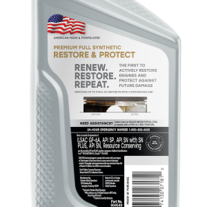 Valvoline Oil, Restore & Protect, SAE 5W-20, Full Synthetic, 1 Quart Bottle, Single – 9045401