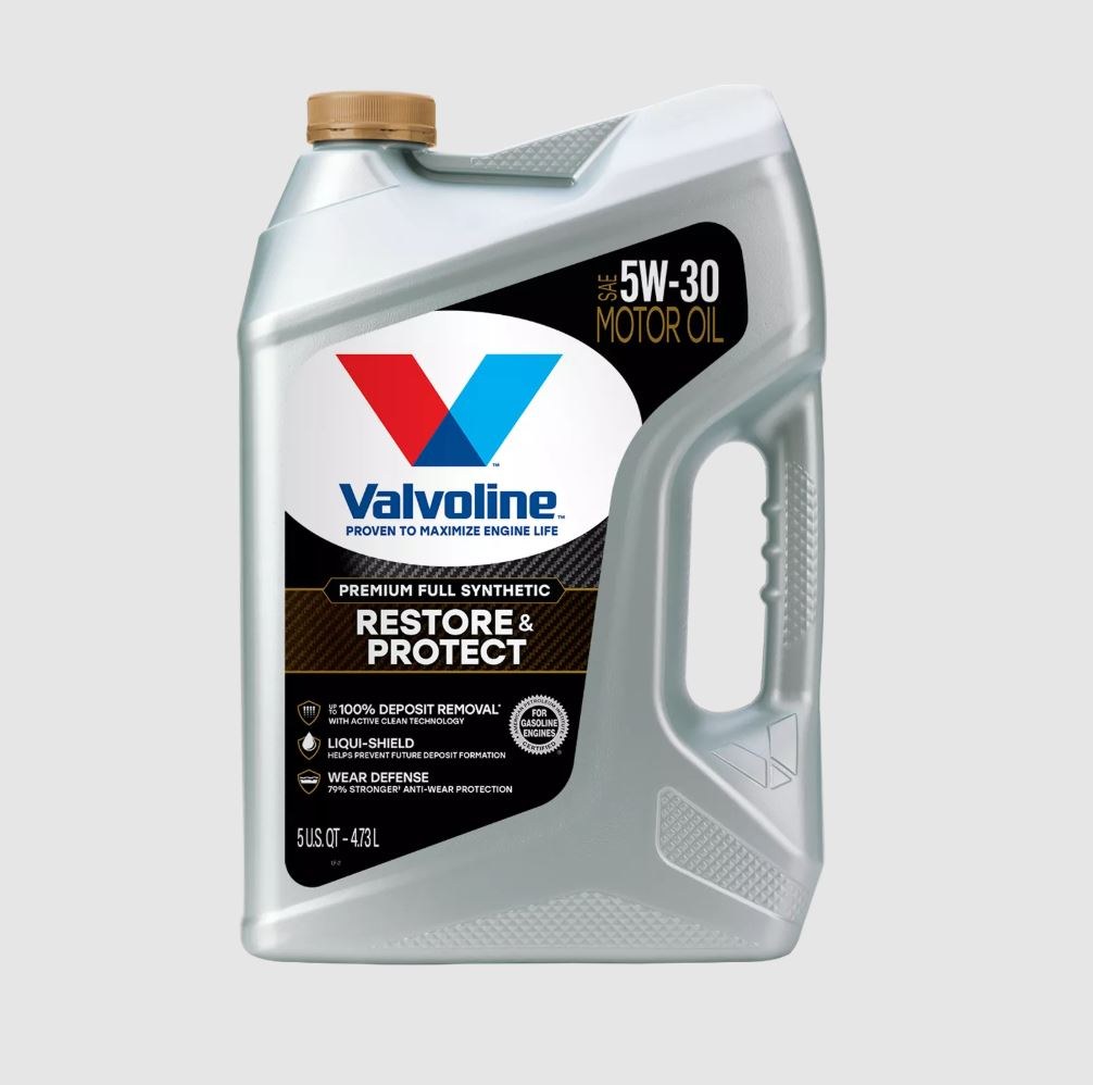 Valvoline Oil, Restore & Protect, SAE 5W-30, Full Synthetic, 5 Quart Jug, Single – 904566