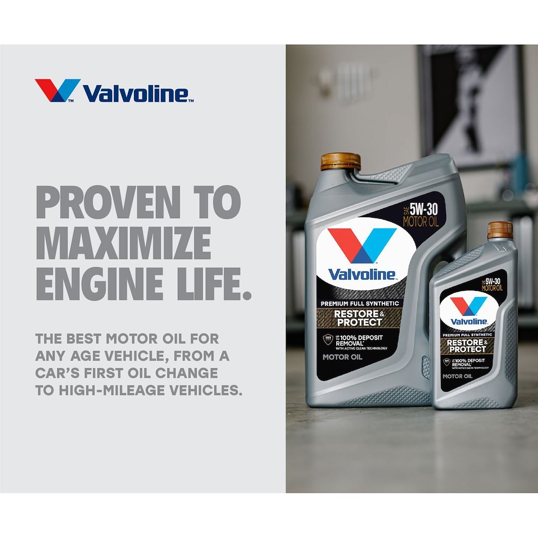 Valvoline Oil, Restore & Protect, SAE 5W-30, Full Synthetic, 5 Quart Jug, Single – 904566
