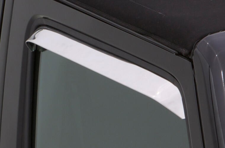 Auto Ventshade Rainguard, Ledge Design, Tape-On, Stainless Steel, Set of 2 – 12688