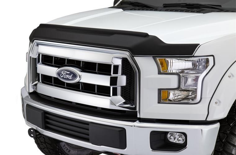 Auto Ventshade Bug Shield, Aeroskin II ™, Contour with Deflector, Textured Matte Black, Thermoplastic Olefin (tpo) – 436166