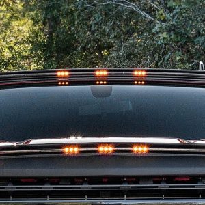 Auto Ventshade Roof Marker Light – LED, Aerocab™, Direct Fit Light Strip with Five Leds, Clear Lens, Amber, Single, Ivory Pearl Tri-Coat – 698163-PWD