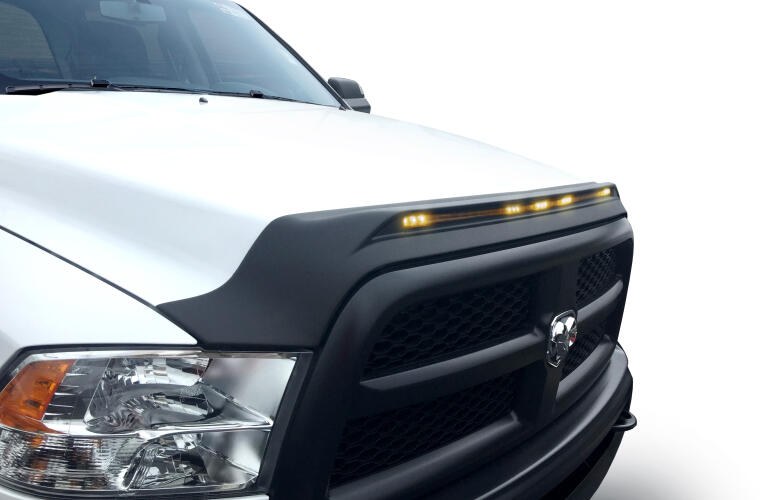 Auto Ventshade Bug Shield, Aeroskin Lightshield ™, Contour, Lighted, Textured Matte Black, Dura-Flex ® 2000 Tpo, With Wiring – 753051