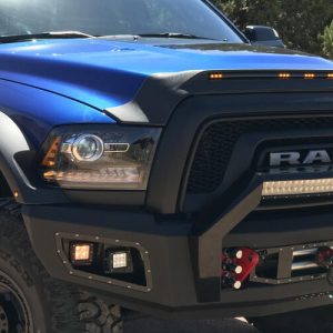 Auto Ventshade Bug Shield, Aeroskin Lightshield ™, Contour, Lighted, Textured Matte Black, Dura-Flex ® 2000 Tpo, With Wiring – 753051